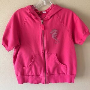 Tape Measure Sea Horse Short Sleeve Hoodie